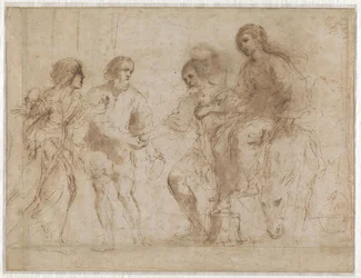 Rencontre de Marie et Joseph devant la maison d