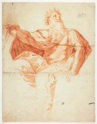 Étude pour le roi David, avec harpe et livre de psaumes