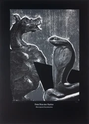 Sur la morsure de la vipère, Ainsi parlait Zarathoustra, 2024 (gravure sur bois et sérigraphie)