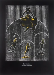 Le chant dansant, Ainsi parlait Zarathoustra, 2024 (gravure sur bois et sérigraphie)