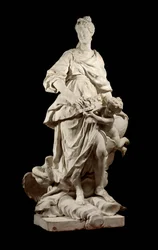 Portrait de Marie Leszczyńska, reine de France (1703-1768) Reine de France en Junon. Sculpture en marbre par Guillaume Coustou (1677-1746) vers 1725 Paris, Musée du Louvre