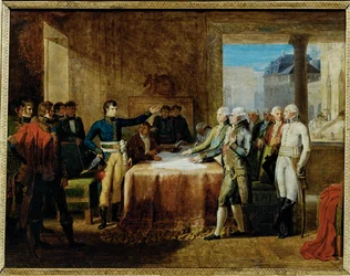 Preliminaires de la paix signe a Leoben le … (painting on canvas)