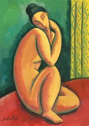 Nu de Modigliani, 2010 (gouache sur papier)