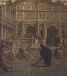 Figures Masquées Dansant devant la Loggetta