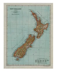 Carte de la Nouvelle-Zélande, vers 1910