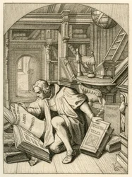 Luther lit dans la bibliothèque universitaire d