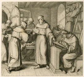 Martin Luther en tant que Vicaire Général du monastère des Augustins. Illustration de : "Dr. Martin Luther le Réformateur Allemand", illustré par Gustav Koenig, publié par Rudolf Besser, Gotha