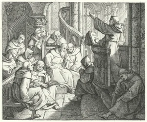 Martin Luther prêche à Johann von Staupitz et aux autres moines du monastère