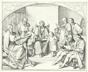 Martin Luther chantant avec une chorale d