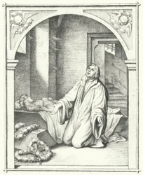 Martin Luther avec le corps de sa fille Magdalena, 1542
