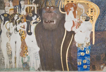 Frise Beethoven : Les forces hostiles - panneau 1, mur frontal