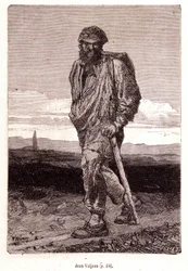 Jean Valjean - dans « Les Misérables » de Victor Hugo, illustration de Brion, édition Hetzel et Lacroix