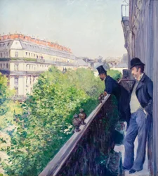 Balcon, boulevard Haussmann, vers 1880