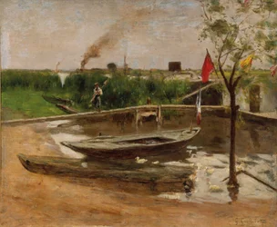 Port de plaisance sur la Seine, vers 1891 (huile sur toile)