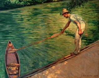 Canotier ramenant sa périssoire