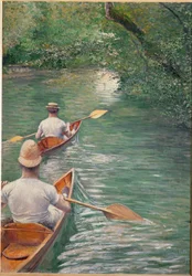 Les canoës (huile sur toile)