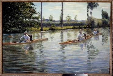 Les périssoires. Peinture par Gustave Caillebotte