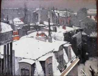 Vue des toits (Effet de neige)