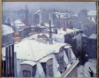 Vue des toits (effet de neige) à Paris