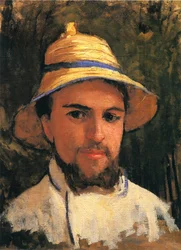 autoportrait avec chapeau de paille