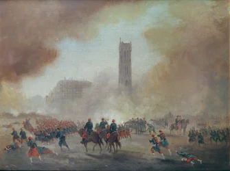 Commune de Paris : combats devant la Tour Saint-Jacques, 1871