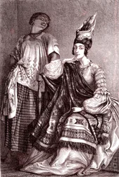 Signare, les femmes mulâtres-françaises africaines dans la ville de Saint-Louis, Sénégal. 1861