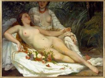 Baigneuses, deux femmes nues