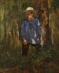 Garçon dans la forêt, vers 1860 (huile sur toile)