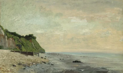 Falaises au bord de la mer : Petite plage, lever du soleil