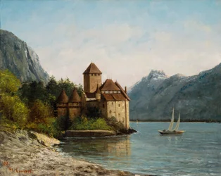 Le château de Chillon, le soir, vers 1872