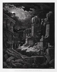 Babylone en ruines (vision de Jean-Baptiste), Illustration de la Bible de Doré