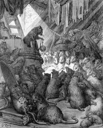 Conseil tenu par les rats - dans "Fables" de La Fontaine, ill. par Gustave Doré