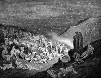 Dante et Virgile regardant les âmes tourmentées dans l