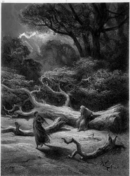 Merlin et Viviane dans la forêt de Brocéliande (Cycle des chevaliers de la Table Ronde) - dans « Viviane » d