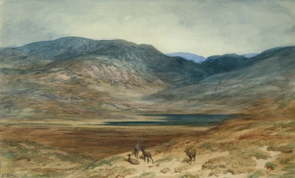 Paysage montagneux avec cerfs, 1873