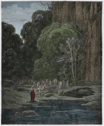 Purgatorio, Chant 5 : Les repentis tardifs chantant le Miserere, illustration de "La Divine Comédie" de Dante Alighieri, 1885