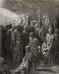 Richard Ier (1157-99) Cœur de Lion massacre des captifs en représailles, illustration de « Bibliothèque des Croisades » par J.-F. Michaud, 1877