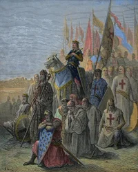 Saint Louis arrive devant Damiette - Capture de la ville égyptienne par les croisés le 6 juin