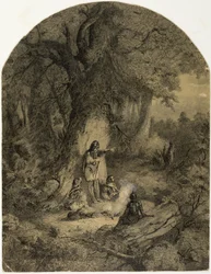 Soldats sous un arbre