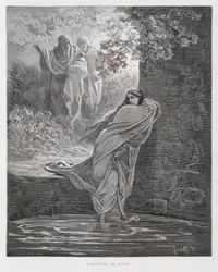 Suzanne au bain (Dan. 13:1-26), Illustration de la Bible de Doré