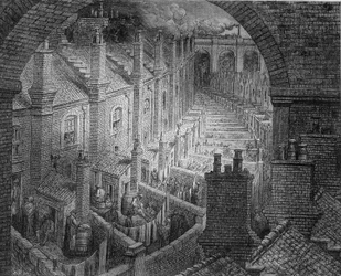 Les arrière-cours de Londres - dans «Londres» par Gustave Doré