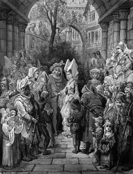 La mariée et le marié entrant dans la salle, scène de 