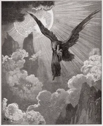 La Divine Comédie, Purgatoire, Chant 9 : Dante, en rêve, est emporté par un aigle - de Dante Alighieri (1265-1321) - Illustration de Gustave Doré (1832-1883)