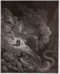 La Divine Comédie, Inferno, Chant 17 : Géryon, symbole de la tromperie - par Dante Alighieri (1265-1321) - Illustration par Gustave Doré (1832-1883)