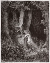 La Divine Comédie, Enfer, Chant 1: Dante dans la forêt sauvage - Illustration de Gustave Doré