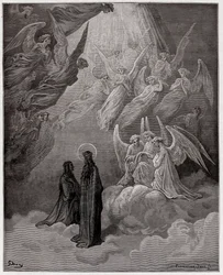 La Divine Comédie (La Divina Commedia, La Divine Comédie), Paradiso, chant 20 : les âmes lumineuses chantent - de Dante Alighieri (1265-1321) - Illustration de Gustave Doré (1832-1883)
