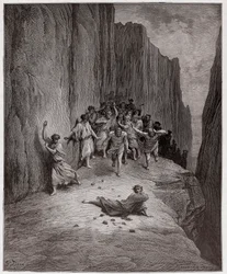 La Divine Comédie, Purgatoire, Chant 15 : La vision de Dante de la lapidation d