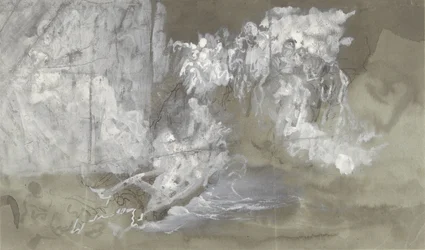 Nuage avec des figures flottantes