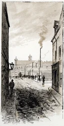 Vue de la morgue de Paris sur l