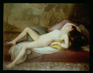 Nu allongé sur une chaise longue